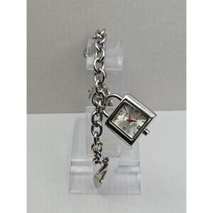 Arnex AX2031SL Charm Bracelet Watch Silver Tone Quartz New Battery Womens 100Ft